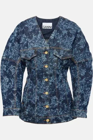 Ganni Printed denim jacket