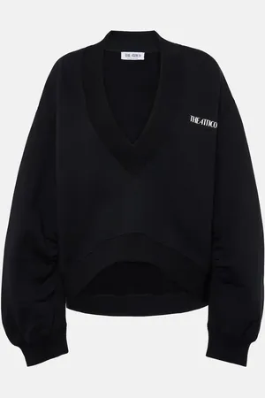 The Attico Oversized cropped cotton sweatshirt