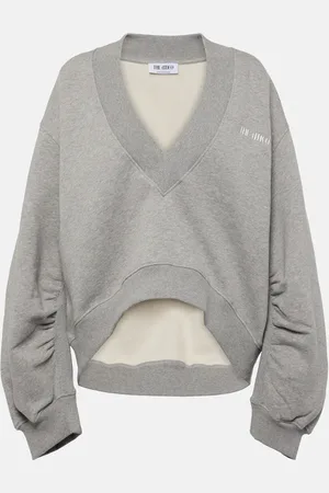 The Attico Oversized cropped cotton sweatshirt