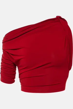 Jacquemus Le Haut Drapeado jersey crop top
