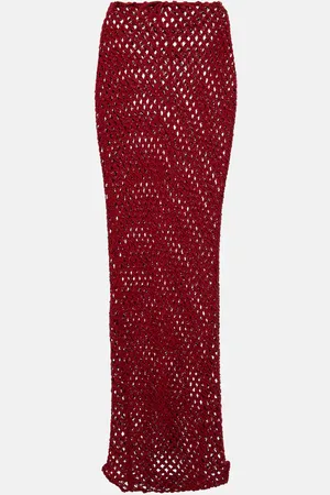 Bananhot Magen open-knit cotton-blend maxi skirt