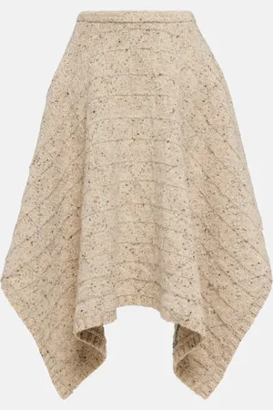 Bottega Veneta Asymmetric wool midi skirt