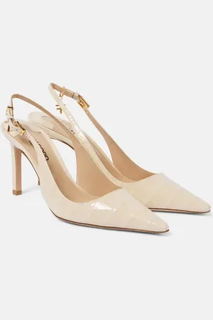 Tom Ford Angelina croc-effect leather slingback pumps