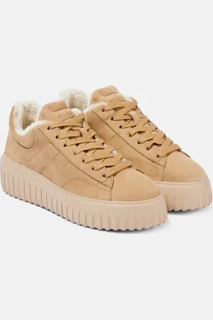 Hogan H-Stripes shearling-lined suede sneakers