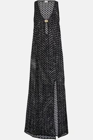Ganni Keyhole mesh beach cover-up