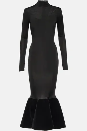 DAVID KOMA Flounced jersey midi dress