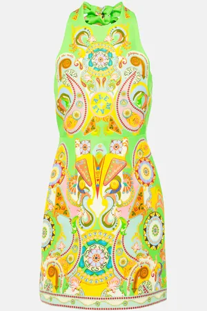 ALÉMAIS AlÃ©mais Pinball printed linen and silk minidress