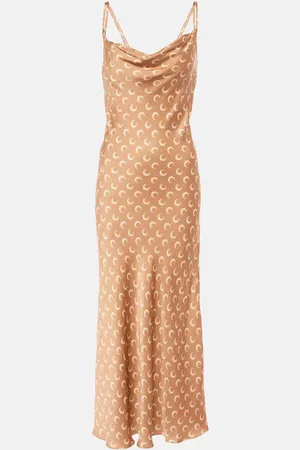 Marine Serre Moon satin slip dress