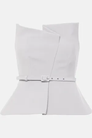 Roland Mouret Asymmetric strapless peplum crÃªpe top