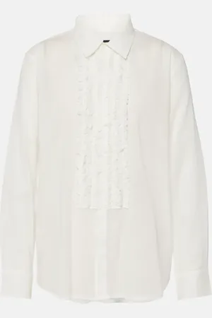 NILI LOTAN Nathael Ruffle cotton shirt