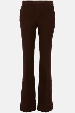 Saint Laurent Low-rise cotton corduroy bootcut pants