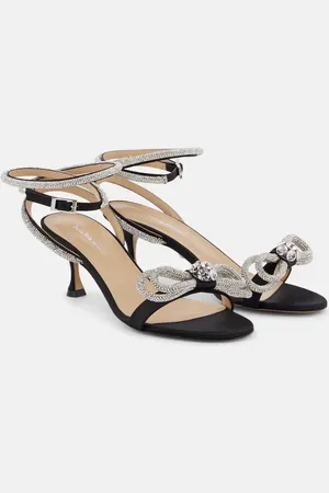 Mach & Mach Double Bow embellished satin sandals