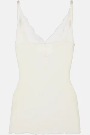 Saint Laurent Lace-trimmed tank top
