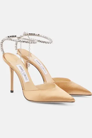 Jimmy Choo Saeda 100 embellished satin pumps