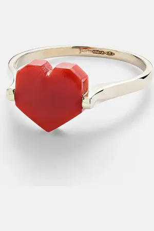 Aliita CorazÃ³n Mini 9kt ring with coral
