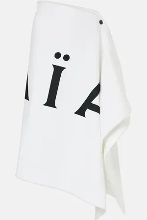 Alaïa AlaÃ¯a Logo cotton midi skirt