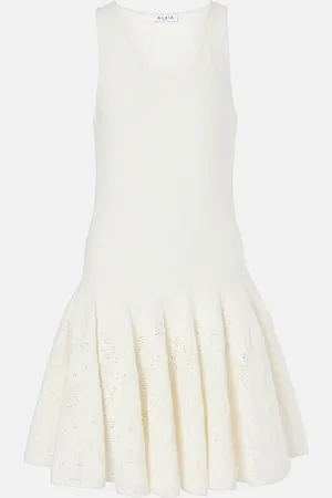 Alaïa AlaÃ¯a Skater cotton lace minidress