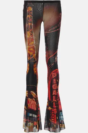 Jean Paul Gaultier Pigalle printed mesh flared pants