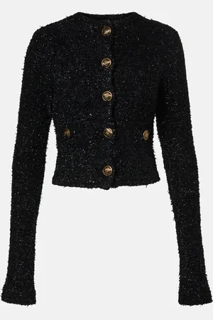Balenciaga Cropped cotton-blend tweed cardigan