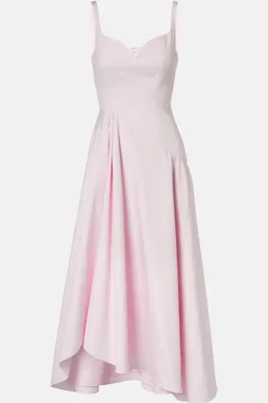 Alexander McQueen Asymmetric cotton poplin midi dress