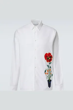 J.W.Anderson Embroidered cotton Oxford shirt
