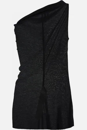 Rick Owens Athena one-shoulder jersey top
