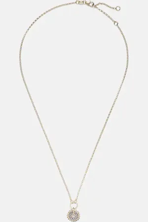 Foundrae Pave Diamond Disk 18kt chain necklace with diamonds