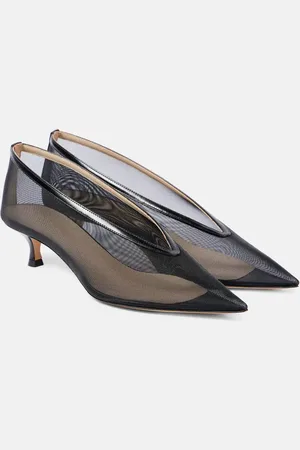 Le Monde Beryl Le Monde BÃ©ryl Babouche leather-trimmed mesh pumps