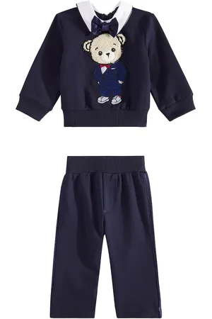 MONNALISA Baby cotton-blend fleece tracksuit