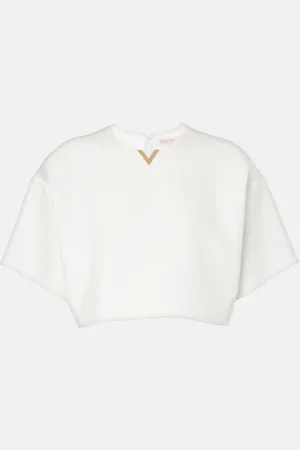 VALENTINO VGold cotton gabardine crop top
