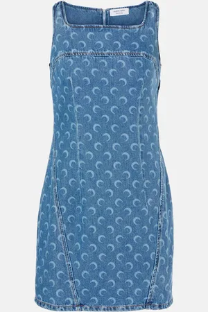 Marine Serre All Over Moon denim minidress