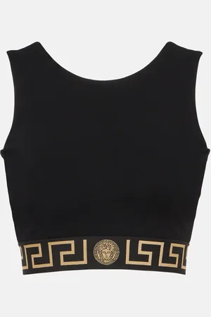 VERSACE Greca Border cropped tank top