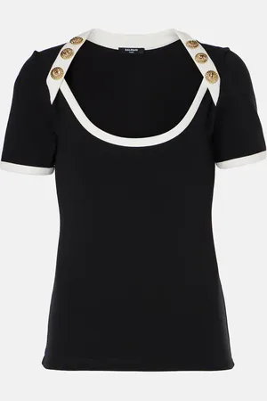 Balmain Embellished knitted top