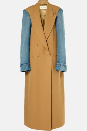 DRIES VAN NOTEN Gabardine and denim coat