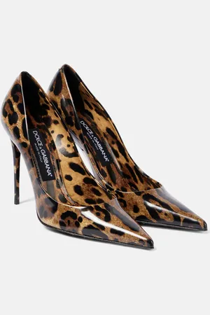 Dolce & Gabbana Leopard-print polished leather pumps
