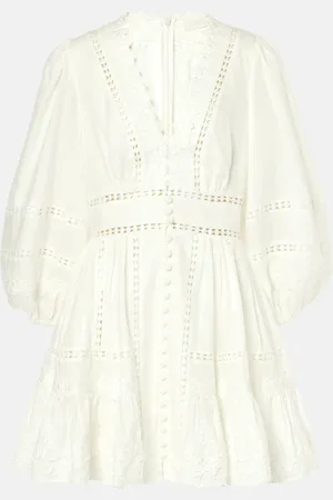 ZIMMERMANN Pop lace-trimmed linen minidress