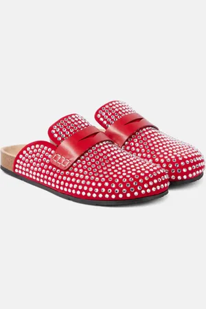 J.W.Anderson Crystal-embellished leather mules