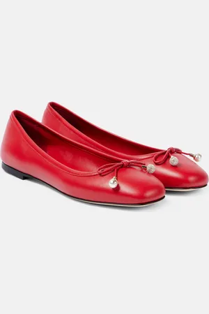 Jimmy Choo Elme bow-detail leather ballet flats