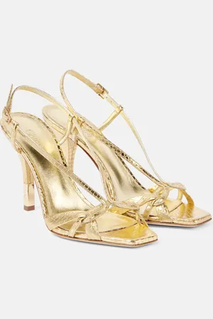 Chloé ChloÃ© Nour snake-effect metallic leather sandals