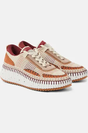 Chloé ChloÃ© Nama leather-trimmed sneakers