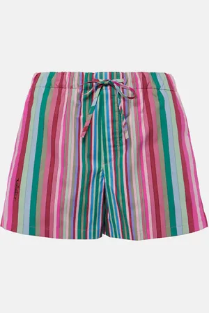 VALENTINO Striped cotton poplin shorts