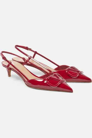 VALENTINO GARAVANI VLogo Signature patent leather slingback pumps