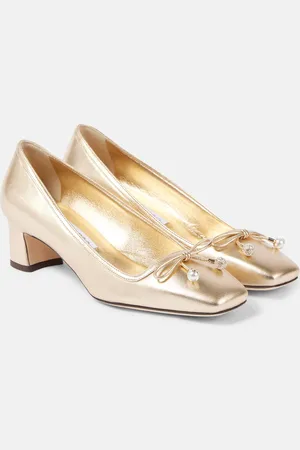 Jimmy Choo Elme 45 metallic leather pumps