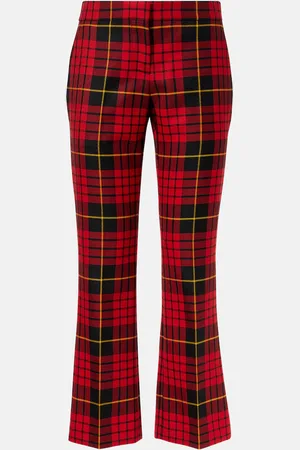 Alexander McQueen Tartan wool flared pants