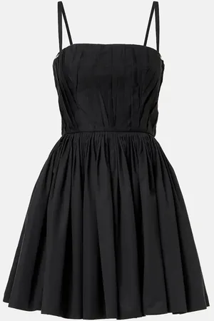 Alexander McQueen Gathered cotton poplin minidress