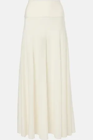 Alaïa AlaÃ¯a Low-rise virgin wool maxi skirt
