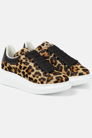 Alexander McQueen Oversized leopard-print leather sneakers