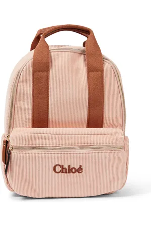 Chloé ChloÃ© Kids Leather-trimmed corduroy backpack