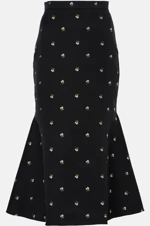 Erdem Embroidered jacquard midi skirt