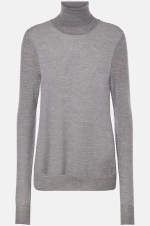 Saint Laurent Embroidered wool turtleneck sweater